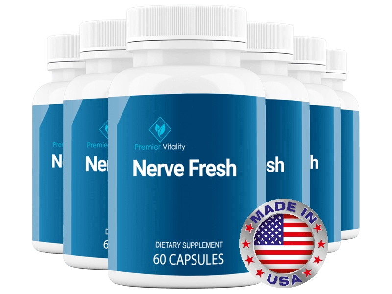 image of a nerve fresh bottle with lable of nerve fresh indicating that nerve fresh is the nerve support formula